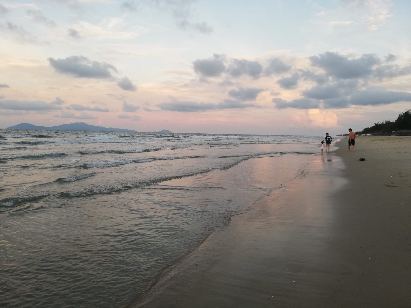 Beautiful sunset at the beach in Hoi An Vietnam